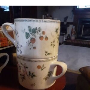 WEDGWOOD FLEUR COFFEE MUGS - SET OF 2